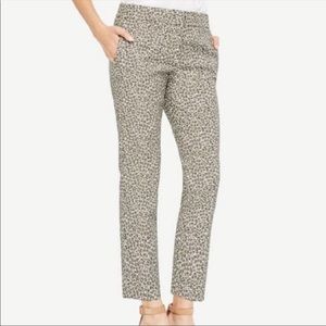Ann Taylor Leaf Jacquard Ankle Pant, sz 6